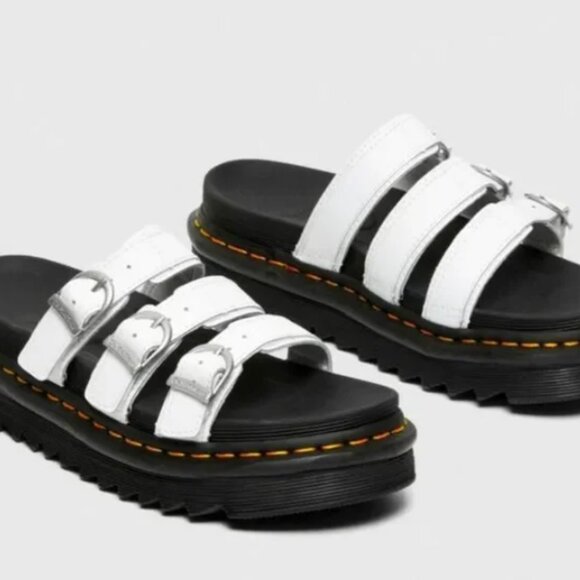 Dr. Martens Blaire White Hydro Leather Platform Sandals – Size 6 - Picture 5 of 14